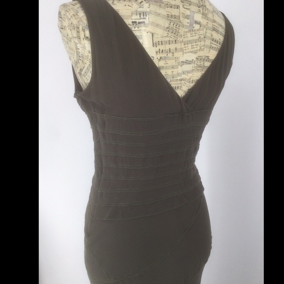 DKNY Small Silk Olive Green Cocktail Dress - Picture 5 of 12